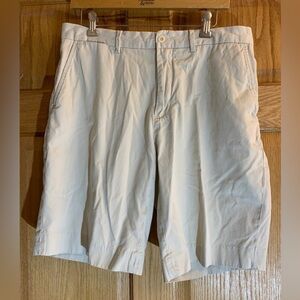 Polo Ralph Lauren Khaki Shorts Mens 34 Pleated Chino Twill Khaki Made 10" Inseam